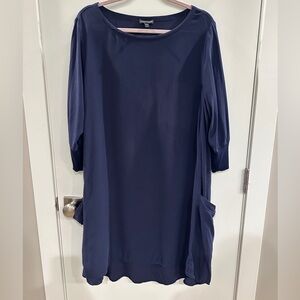 Eileen Fisher Deep Blue silk tunic with pockets size L